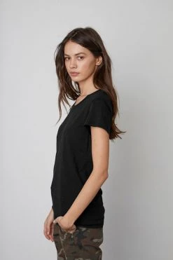 Velvet By Graham & Spencer ODELIA COTTON SLUB CREW NECK TEE 45 Velvet By Graham & Spencer ODELIA COTTON SLUB CREW NECK TEE