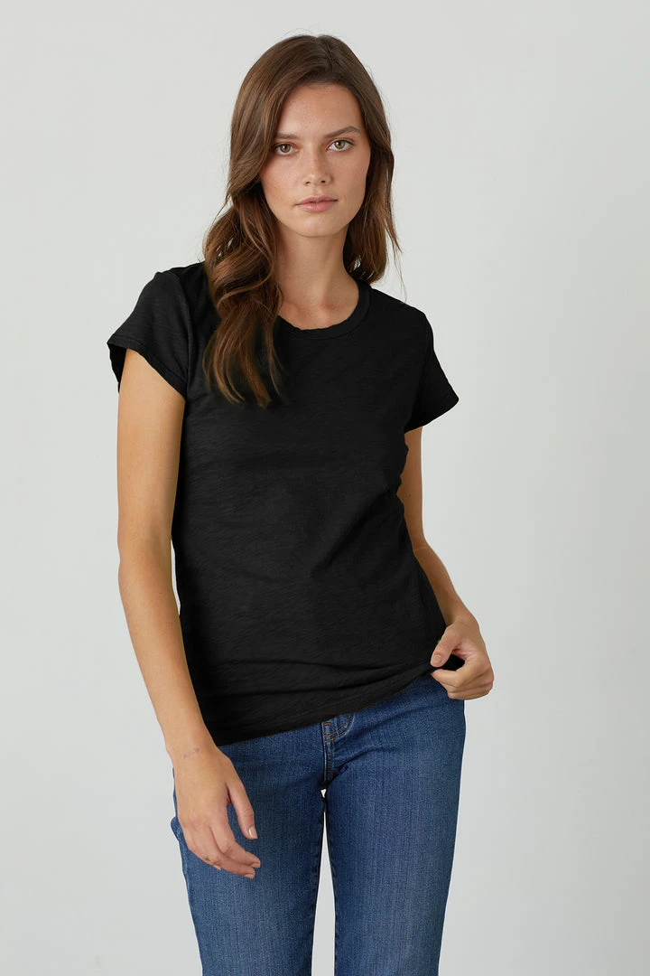 Velvet By Graham & Spencer ODELIA COTTON SLUB CREW NECK TEE 16 Velvet By Graham & Spencer ODELIA COTTON SLUB CREW NECK TEE