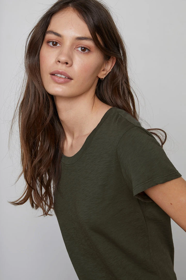 Velvet By Graham & Spencer ODELIA COTTON SLUB CREW NECK TEE 22 Velvet By Graham & Spencer ODELIA COTTON SLUB CREW NECK TEE