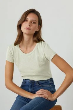 Velvet By Graham & Spencer ODELIA COTTON SLUB CREW NECK TEE