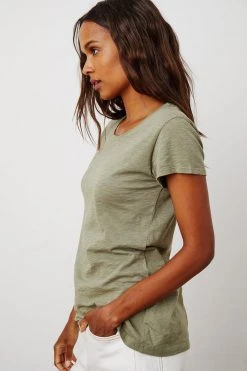 Velvet By Graham & Spencer ODELIA COTTON SLUB CREW NECK TEE 23 Velvet By Graham & Spencer ODELIA COTTON SLUB CREW NECK TEE