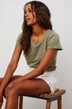 Velvet By Graham & Spencer ODELIA COTTON SLUB CREW NECK TEE 25 Velvet By Graham & Spencer ODELIA COTTON SLUB CREW NECK TEE