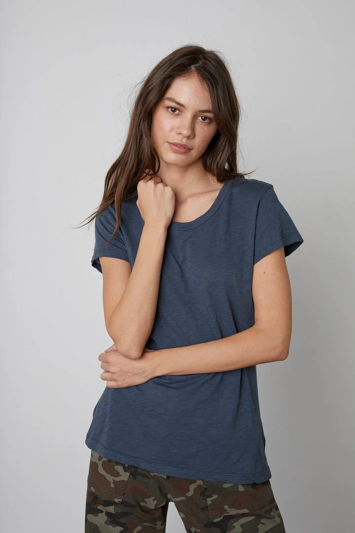 Velvet By Graham & Spencer ODELIA COTTON SLUB CREW NECK TEE 26 Velvet By Graham & Spencer ODELIA COTTON SLUB CREW NECK TEE