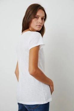 Velvet By Graham & Spencer ODELIA COTTON SLUB CREW NECK TEE 40 Velvet By Graham & Spencer ODELIA COTTON SLUB CREW NECK TEE
