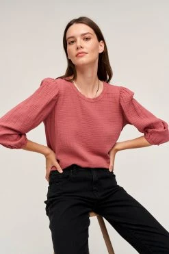 Velvet By Graham & Spencer REEBA COTTON CONTRAST TEE Womens 11 Velvet By Graham & Spencer REEBA COTTON CONTRAST TEE Womens