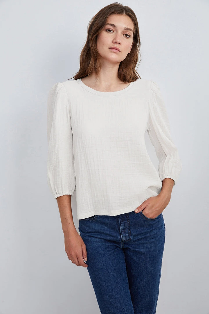 Velvet By Graham & Spencer Womens REEBA COTTON CONTRAST TOP 4 Velvet By Graham & Spencer Womens REEBA COTTON CONTRAST TOP