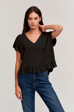 Velvet By Graham & Spencer Womens RHYE V-NECK TEE 12 Velvet By Graham & Spencer Womens RHYE V-NECK TEE