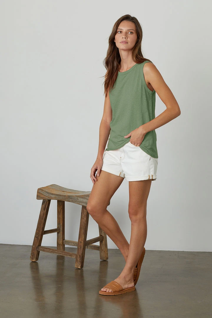 Velvet By Graham & Spencer TAURUS COTTON SLUB TANK 68 Velvet By Graham & Spencer TAURUS COTTON SLUB TANK