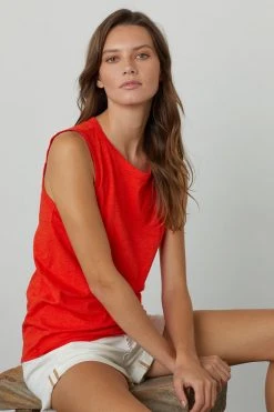 Velvet By Graham & Spencer TAURUS COTTON SLUB TANK 103 Velvet By Graham & Spencer TAURUS COTTON SLUB TANK