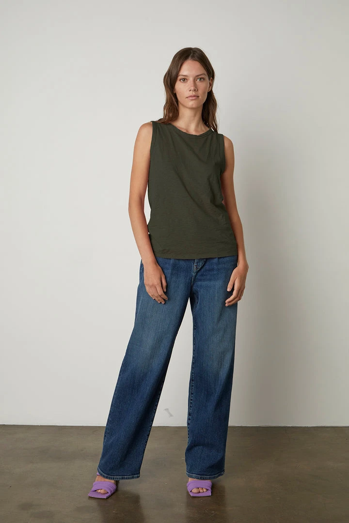 Velvet By Graham & Spencer TAURUS COTTON SLUB TANK 42 Velvet By Graham & Spencer TAURUS COTTON SLUB TANK