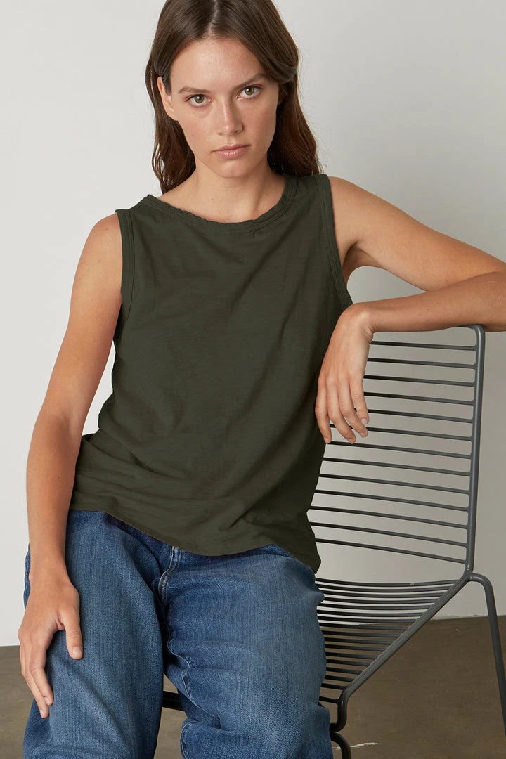 Velvet By Graham & Spencer TAURUS COTTON SLUB TANK 45 Velvet By Graham & Spencer TAURUS COTTON SLUB TANK