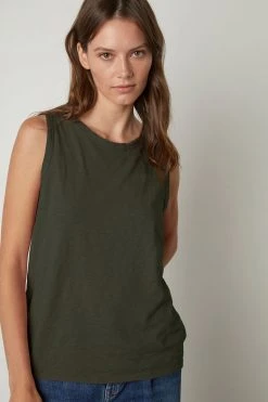 Velvet By Graham & Spencer TAURUS COTTON SLUB TANK 116 Velvet By Graham & Spencer TAURUS COTTON SLUB TANK