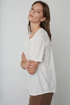Velvet By Graham & Spencer TERA COTTON SLUB TEE Womens