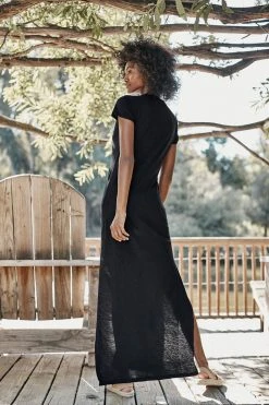 Velvet By Graham & Spencer ZIGGY COTTON SLUB MAXI DRESS Womens