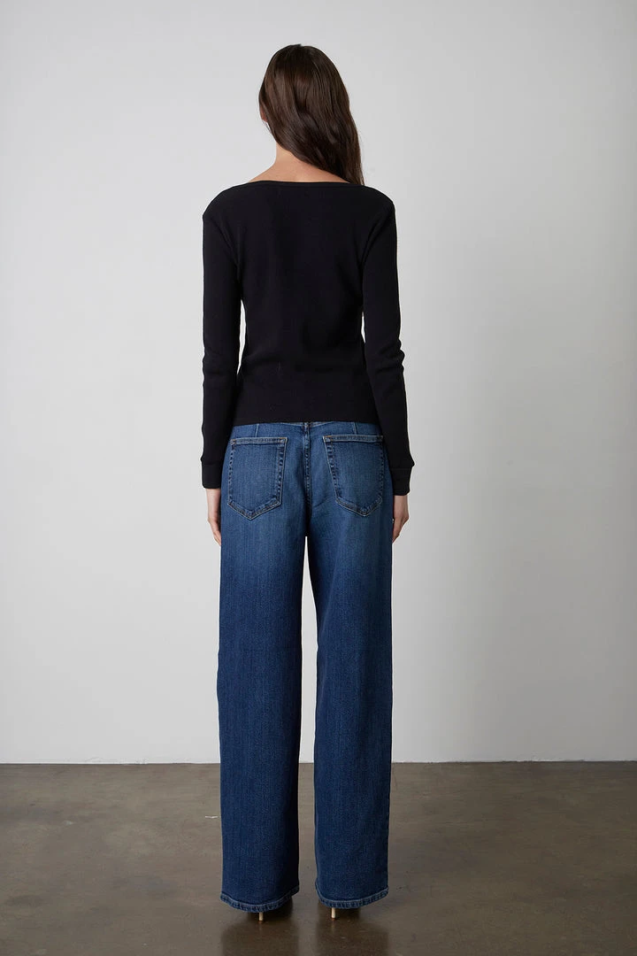 Velvet By Graham & Spencer Womens HILARY COTTON THERMAL HENLEY 8 Velvet By Graham & Spencer Womens HILARY COTTON THERMAL HENLEY