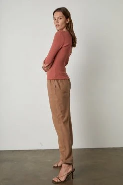 Velvet By Graham & Spencer Womens HILARY COTTON THERMAL HENLEY 10 Velvet By Graham & Spencer Womens HILARY COTTON THERMAL HENLEY