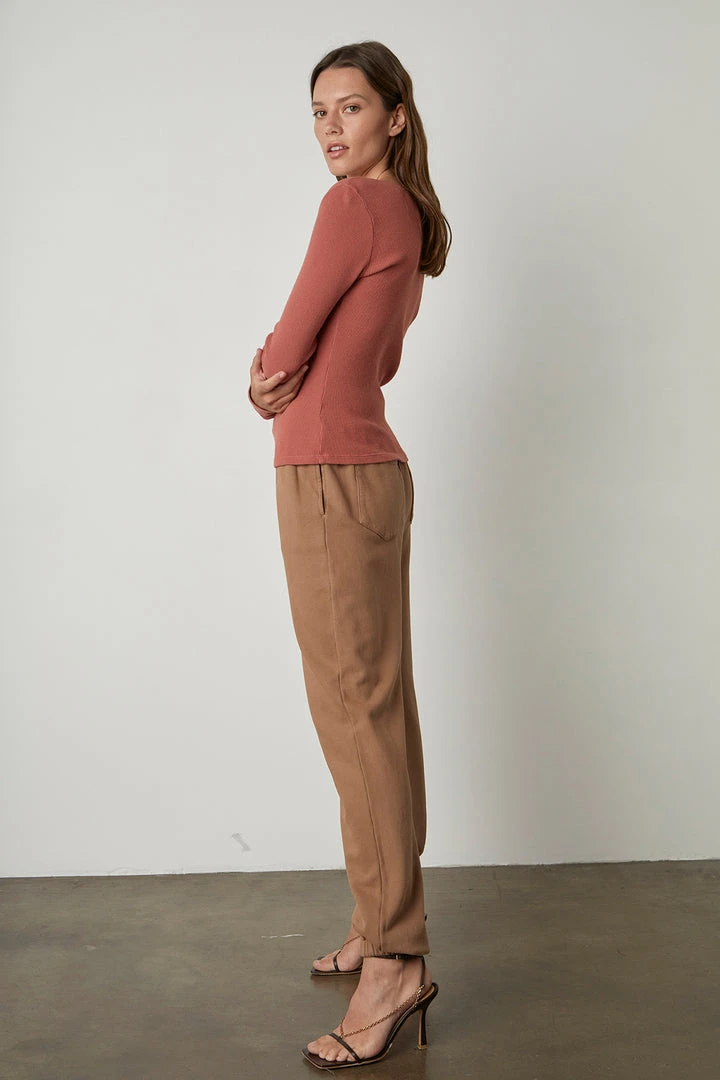 Velvet By Graham & Spencer Womens HILARY COTTON THERMAL HENLEY 3 Velvet By Graham & Spencer Womens HILARY COTTON THERMAL HENLEY