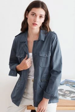 Velvet By Graham & Spencer RUBY LIGHT-WEIGHT ARMY JACKET Womens