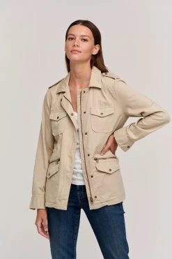 Velvet By Graham & Spencer RUBY LIGHT-WEIGHT ARMY JACKET Womens 39 Velvet By Graham & Spencer RUBY LIGHT-WEIGHT ARMY JACKET Womens