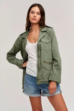 Velvet By Graham & Spencer RUBY LIGHT-WEIGHT ARMY JACKET Womens