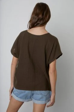 Velvet By Graham & Spencer ELSA COTTON GAUZE TOP Womens 12 Velvet By Graham & Spencer ELSA COTTON GAUZE TOP Womens