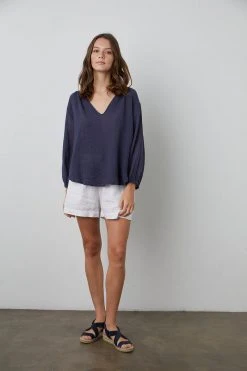 Velvet By Graham & Spencer MARILYN COTTON GAUZE PEASANT BLOUSE 9 Velvet By Graham & Spencer MARILYN COTTON GAUZE PEASANT BLOUSE