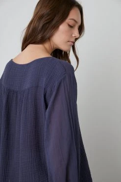 Velvet By Graham & Spencer MARILYN COTTON GAUZE PEASANT BLOUSE 10 Velvet By Graham & Spencer MARILYN COTTON GAUZE PEASANT BLOUSE