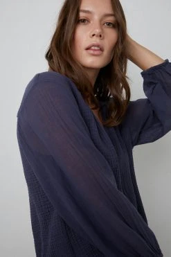 Velvet By Graham & Spencer MARILYN COTTON GAUZE PEASANT BLOUSE 11 Velvet By Graham & Spencer MARILYN COTTON GAUZE PEASANT BLOUSE
