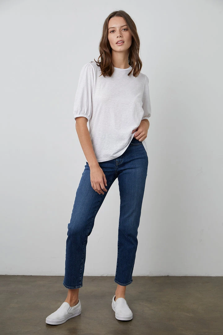 Velvet By Graham & Spencer Womens JOELLA PUFF SLEEVE TEE 10 Velvet By Graham & Spencer Womens JOELLA PUFF SLEEVE TEE