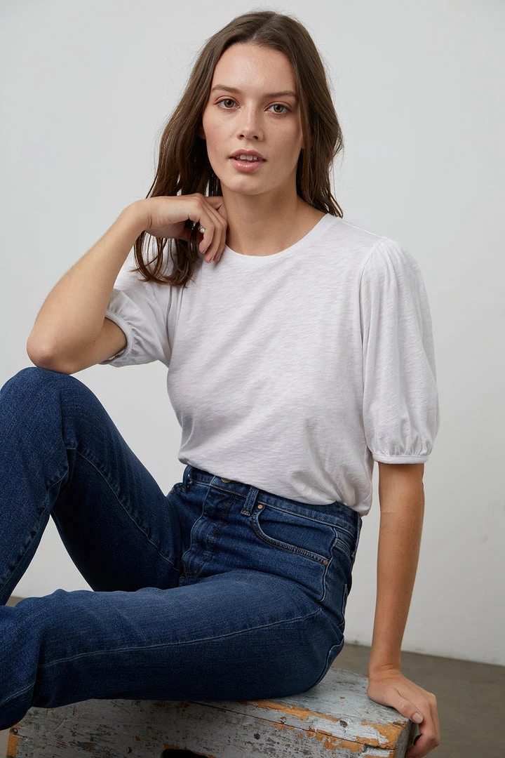 Velvet By Graham & Spencer Womens JOELLA PUFF SLEEVE TEE 6 Velvet By Graham & Spencer Womens JOELLA PUFF SLEEVE TEE