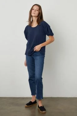 Velvet By Graham & Spencer Womens KIERA PUFF SLEEVE TEE