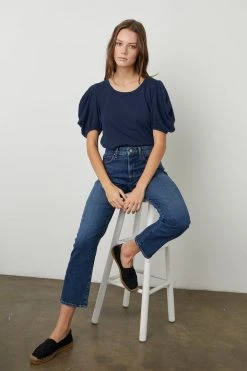 Velvet By Graham & Spencer Womens KIERA PUFF SLEEVE TEE