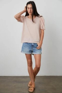 Velvet By Graham & Spencer Womens KIERA PUFF SLEEVE TEE