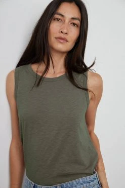 Velvet By Graham & Spencer Womens TAURUS COTTON SLUB TANK