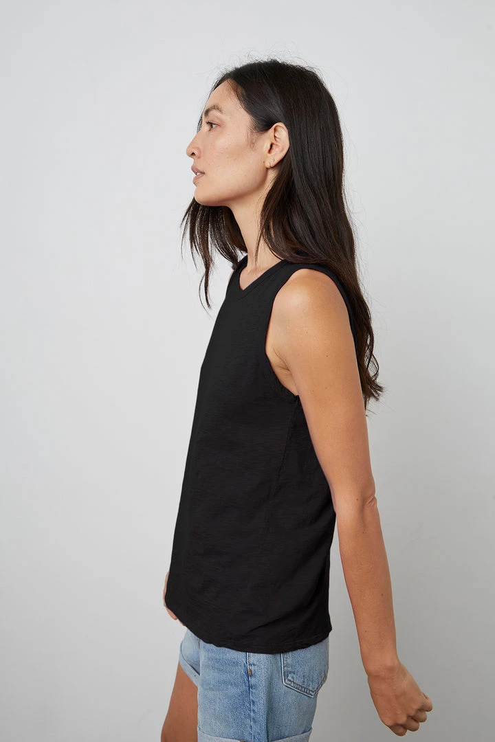 Velvet By Graham & Spencer TAURUS COTTON SLUB TANK 50 Velvet By Graham & Spencer TAURUS COTTON SLUB TANK