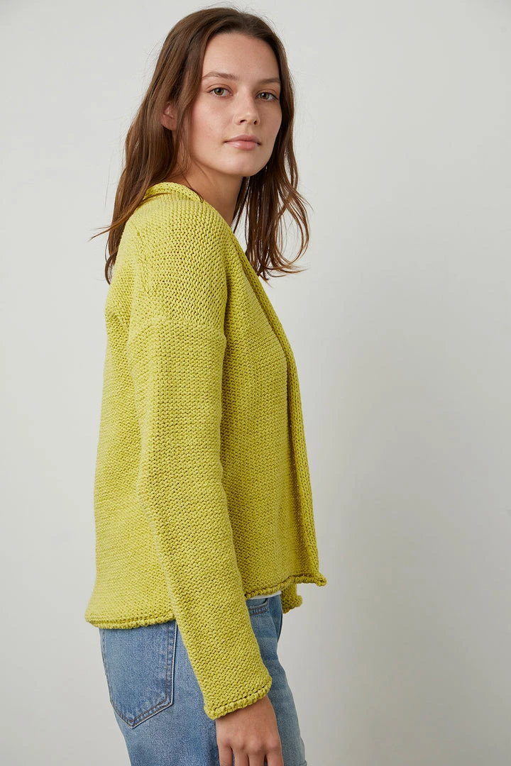 Velvet By Graham & Spencer JAZ TEXTURED TAPE YARN CARDIGAN Womens 13 Velvet By Graham & Spencer JAZ TEXTURED TAPE YARN CARDIGAN Womens