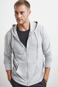 Velvet By Graham & Spencer LOUDON COZY HEATHER JERSEY ZIP HOODIE
