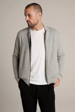 Velvet By Graham & Spencer CABE COZY JERSEY BOMBER JACKET Mens