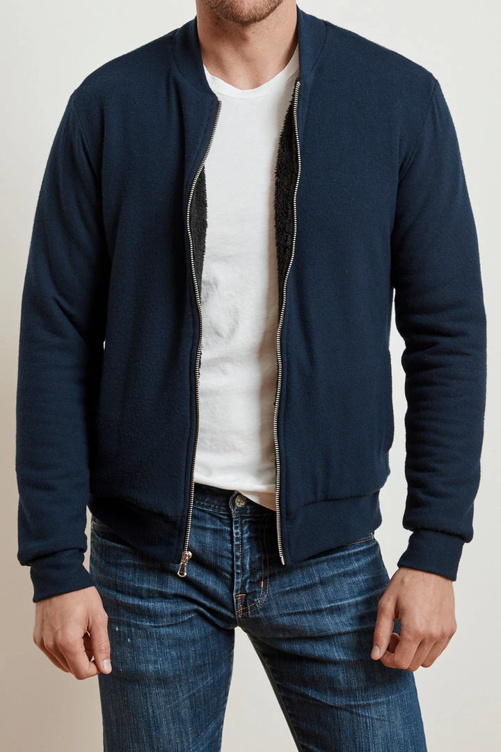 Velvet By Graham & Spencer Mens CABE COZY JERSEY BOMBER JACKET 6 Velvet By Graham & Spencer Mens CABE COZY JERSEY BOMBER JACKET