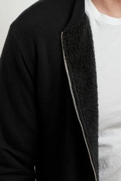 Velvet By Graham & Spencer Mens CABE COZY JERSEY BOMBER JACKET 14 Velvet By Graham & Spencer Mens CABE COZY JERSEY BOMBER JACKET