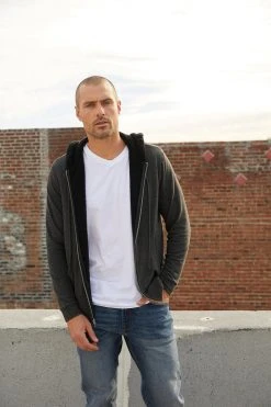 Velvet By Graham & Spencer Mens SALVADORE SHERPA LINED HOODIE 29 Velvet By Graham & Spencer Mens SALVADORE SHERPA LINED HOODIE