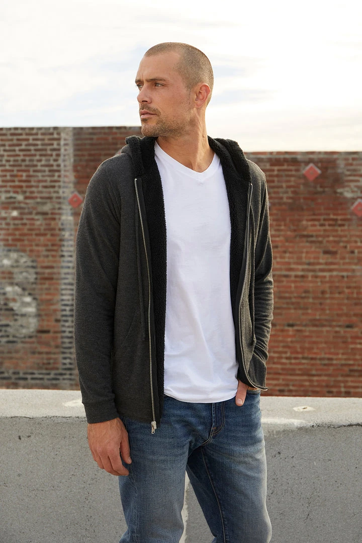 Velvet By Graham & Spencer Mens SALVADORE SHERPA LINED HOODIE 6 Velvet By Graham & Spencer Mens SALVADORE SHERPA LINED HOODIE