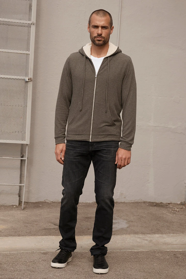 Velvet By Graham & Spencer Mens SALVADORE SHERPA LINED HOODIE 20 Velvet By Graham & Spencer Mens SALVADORE SHERPA LINED HOODIE