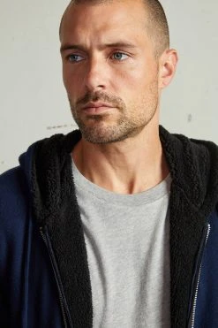 Velvet By Graham & Spencer Mens SALVADORE SHERPA LINED HOODIE 34 Velvet By Graham & Spencer Mens SALVADORE SHERPA LINED HOODIE