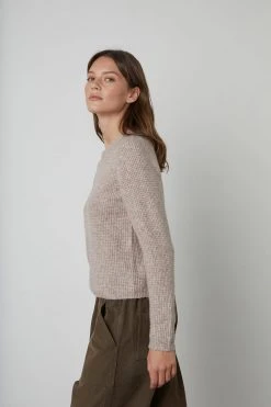 Velvet By Graham & Spencer NADIE HONEYCOMB SWEATER