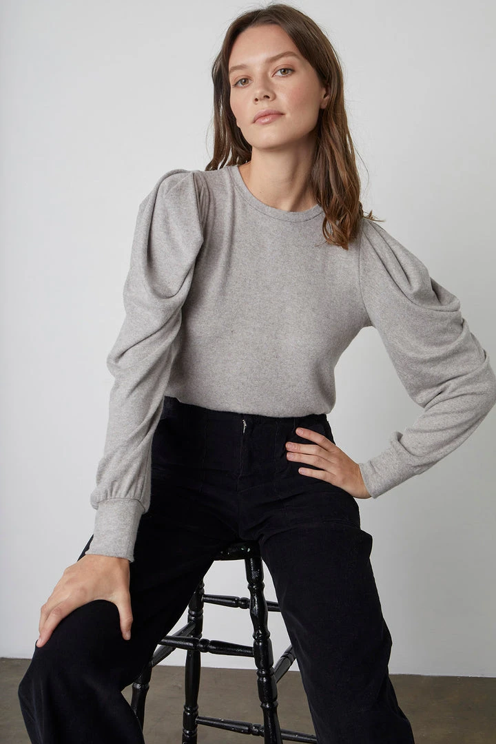 Velvet By Graham & Spencer Womens BIANCA PUFF SLEEVE TOP 2 Velvet By Graham & Spencer Womens BIANCA PUFF SLEEVE TOP