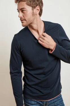 Velvet By Graham & Spencer Mens STEPHEN REVERSIBLE COTTON LONG SLEEVE TEE 11 Velvet By Graham & Spencer Mens STEPHEN REVERSIBLE COTTON LONG SLEEVE TEE