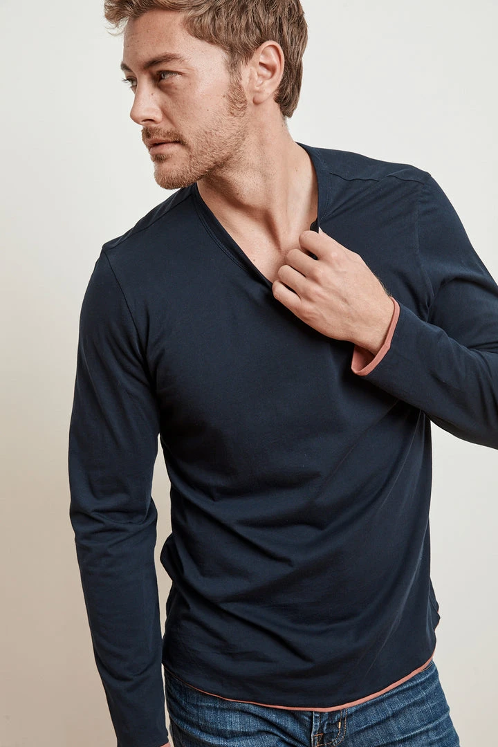 Velvet By Graham & Spencer Mens STEPHEN REVERSIBLE COTTON LONG SLEEVE TEE 4 Velvet By Graham & Spencer Mens STEPHEN REVERSIBLE COTTON LONG SLEEVE TEE