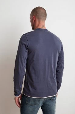 Velvet By Graham & Spencer STEPHEN REVERSIBLE COTTON LONG SLEEVE TEE