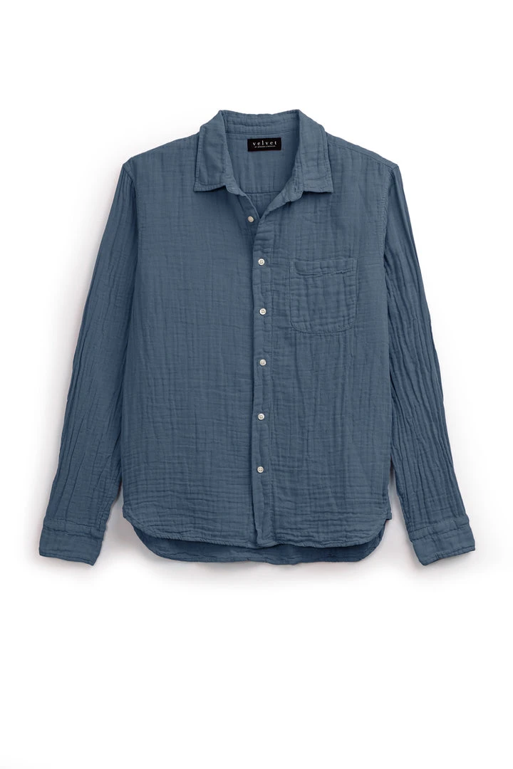 Velvet By Graham & Spencer Mens ELTON COTTON WOVEN BUTTON-UP SHIRT 7 Velvet By Graham & Spencer Mens ELTON COTTON WOVEN BUTTON-UP SHIRT